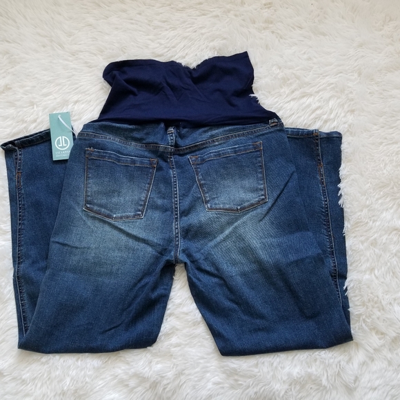 NWT Liz Lange Maternity Ankle Medium Wash Jeans,8 - Picture 7 of 12